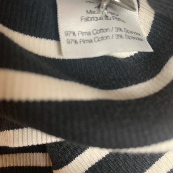 Veronica Beard Mayer Black and White Striped Silver Button Military Top XL - Picture 5 of 6